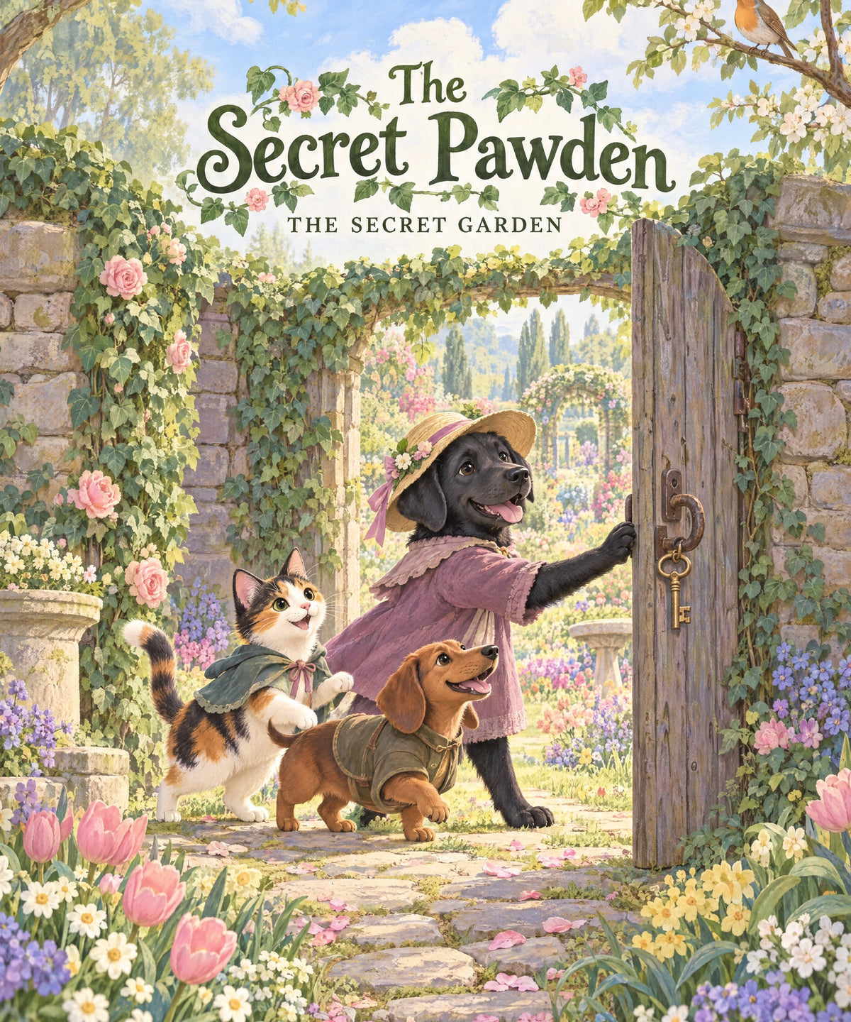 The Secret Pawden - black Labrador Retriever blanket, full design