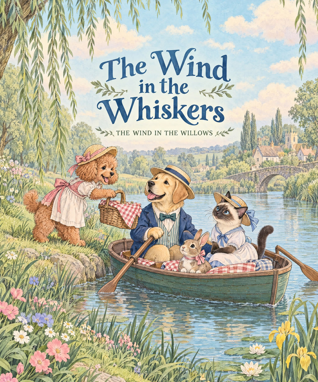 The Wind in the Whiskers - yellow Labrador Retriever blanket, full design