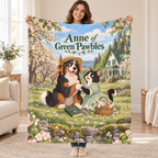 Anne of Green Pawbles - Bernese Mountain Dog blanket, held open