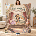 Little Woofmen - Golden Retriever blanket, held open