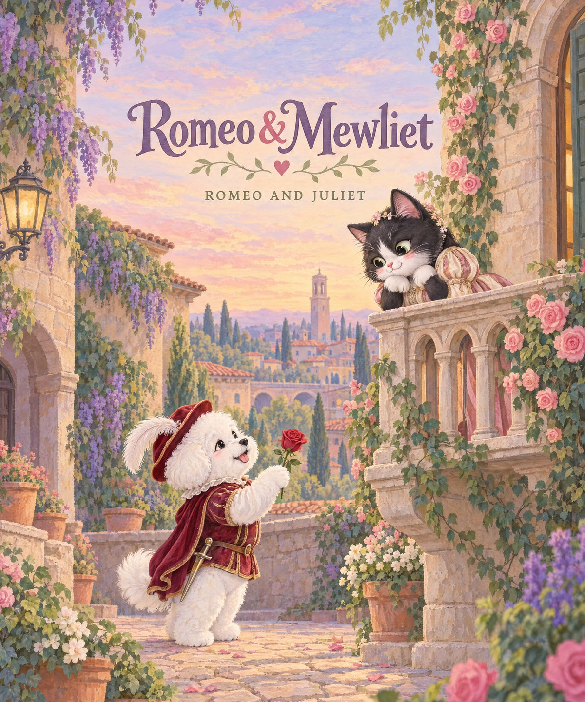 Romeo & Mewliet - Bichon Frise blanket, full design