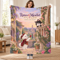 Romeo & Mewliet - Bichon Frise blanket, held open