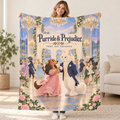Purride & Prejudice - longhaired Dachshund blanket, held open