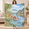 The Wind in the Whiskers - Basset Hound blanket, held open