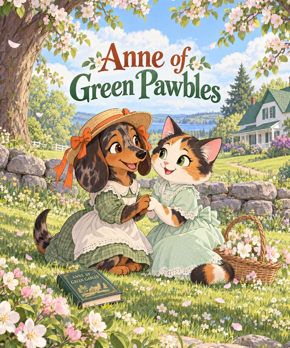 Anne of Green Pawbles - dapple Dachshund blanket, full design