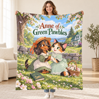 Anne of Green Pawbles - dapple Dachshund blanket, held open