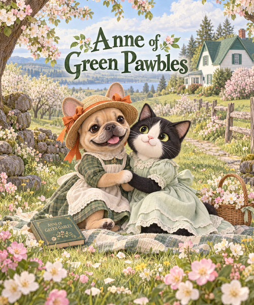 Anne of Green Pawbles - fawn French Bulldog blanket, full design