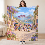 The Three Mutt-sketeers - Yorkshire Terrier blanket, held open