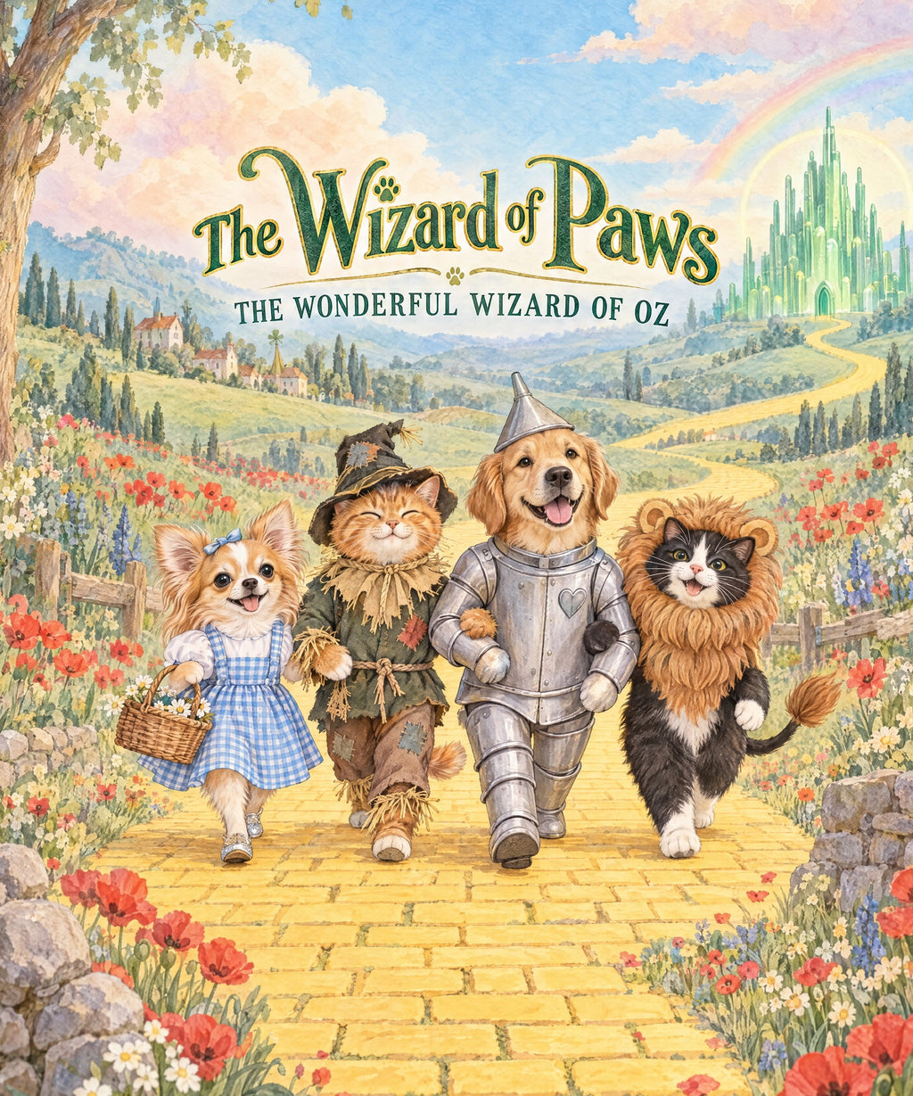 The Wizard of Paws - longhaired Chihuahua blanket, full design