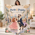 Purride & Prejudice - Cavalier King Charles Spaniel blanket, held open