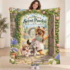 The Secret Pawden - German Shepherd blanket, held open