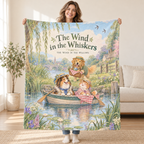 The Wind in the Whiskers - Shetland Sheepdog blanket, held open
