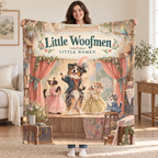 Little Woofmen - Australian Shepherd blanket, held open
