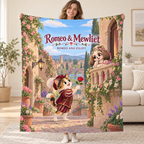 Romeo & Mewliet - calico cat blanket, held open