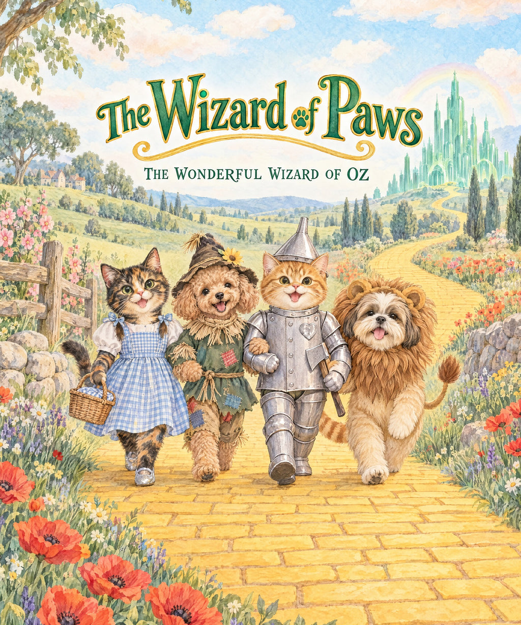The Wizard of Paws - tortoiseshell cat blanket, full design