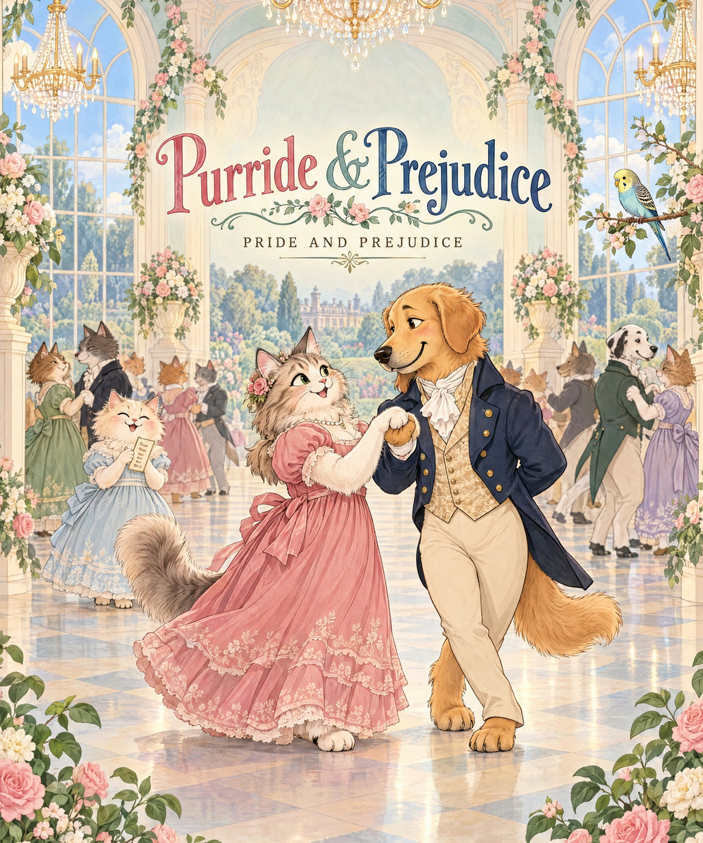 Purride & Prejudice - Maine Coon cat blanket, full design