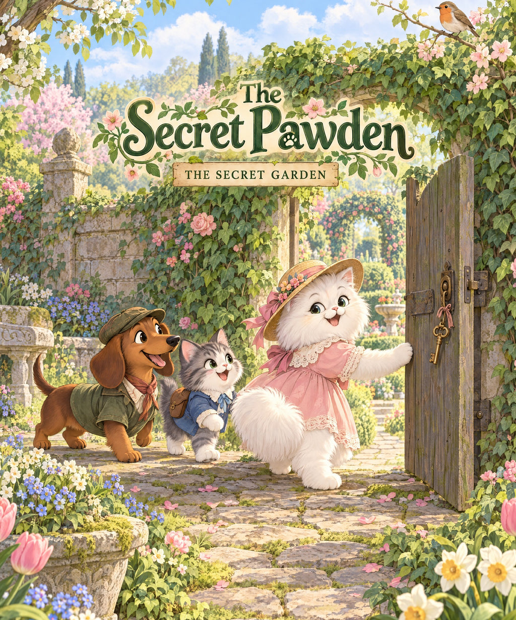 The Secret Pawden - Persian cat blanket, full design