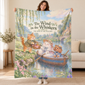 The Wind in the Whiskers - longhaired white cat blanket, held open