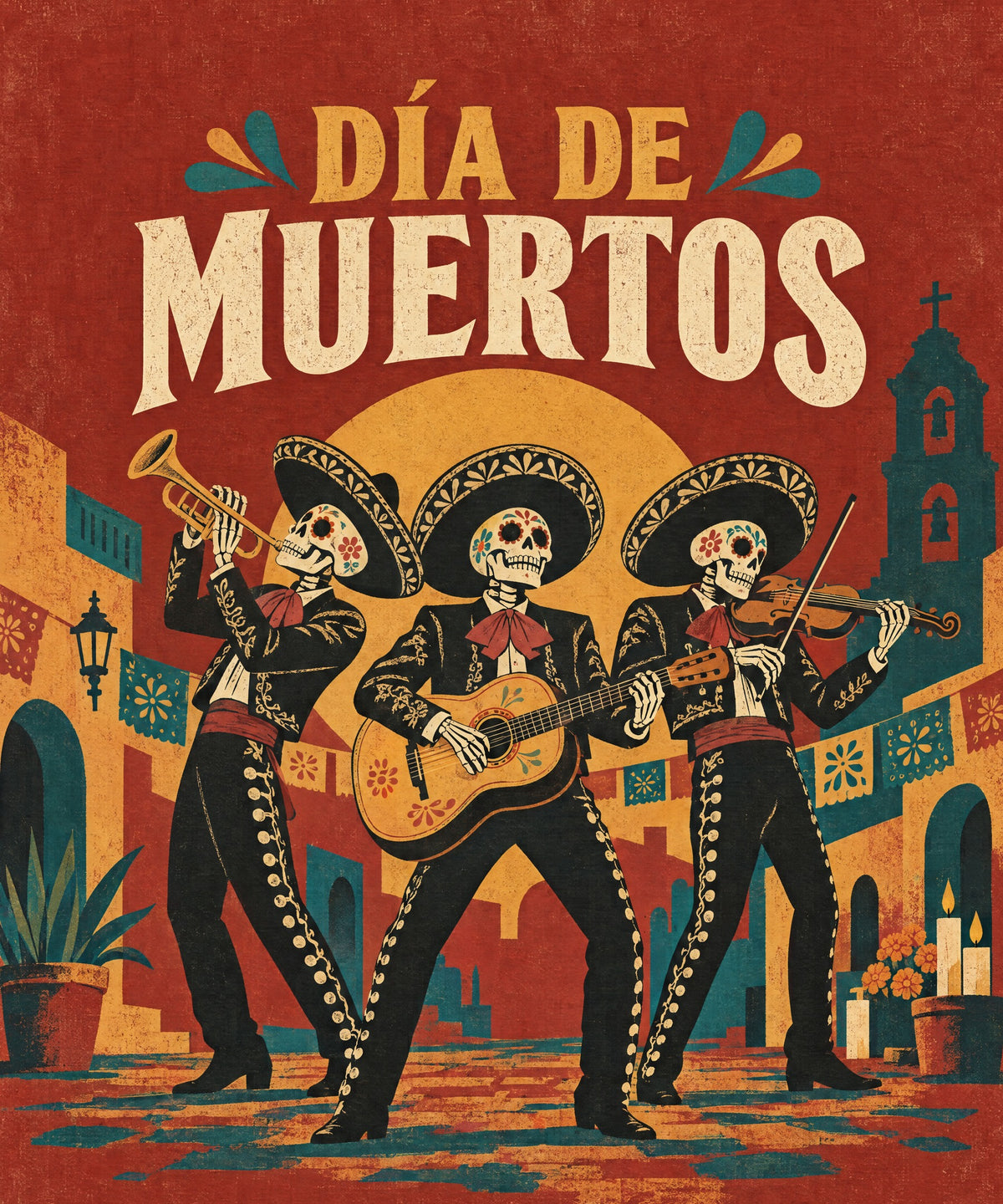 Mariachi Trio blanket, full design