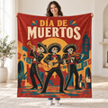Mariachi Trio blanket, held open
