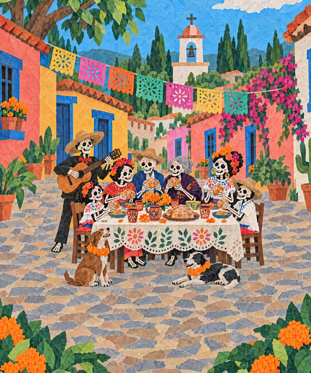 Neighborhood Feast blanket, full design