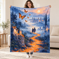 Path of the Monarchs blanket, held open