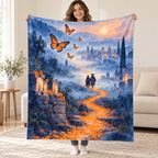 Path of the Monarchs blanket, held open