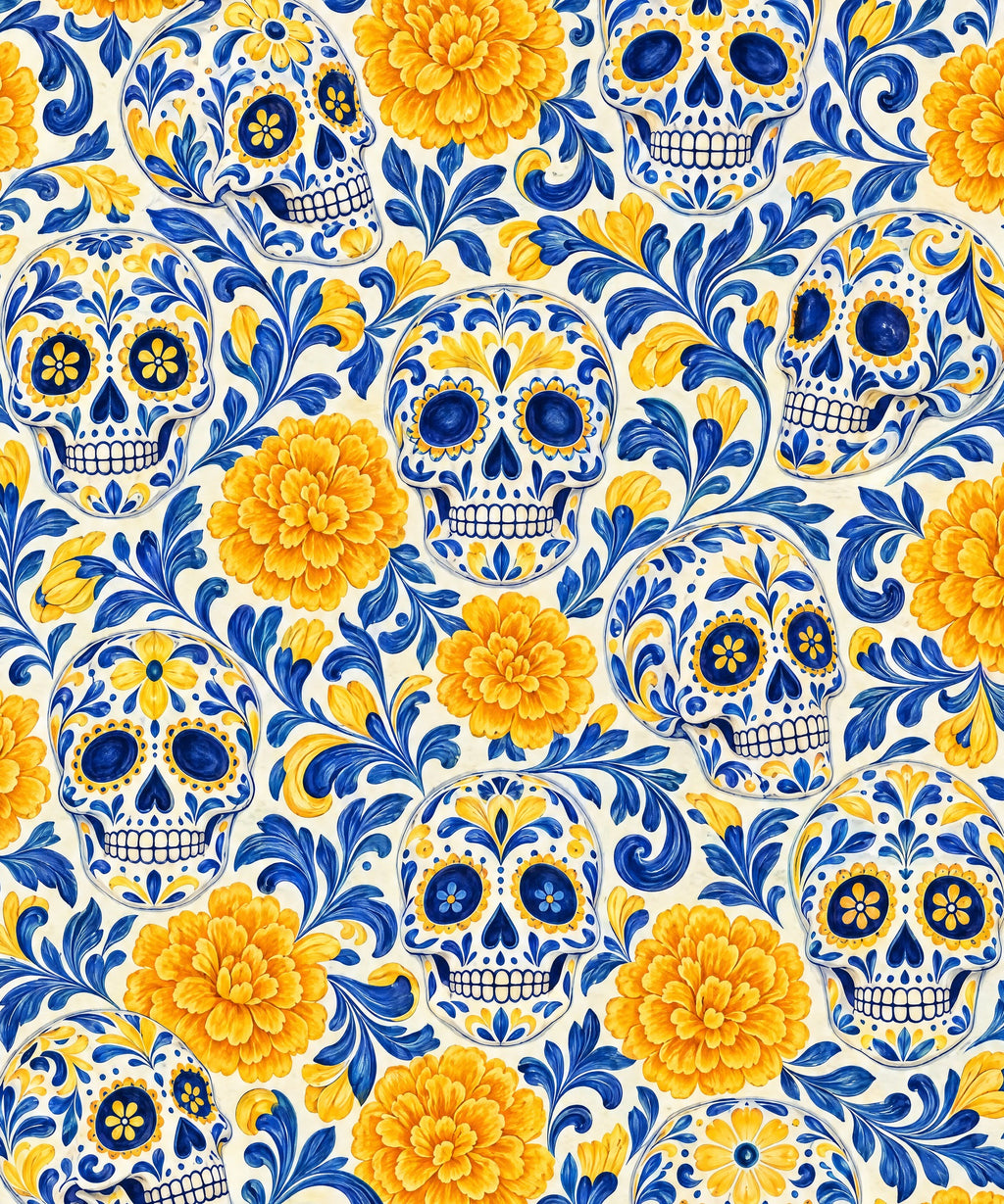 Talavera Calaveras blanket, full design