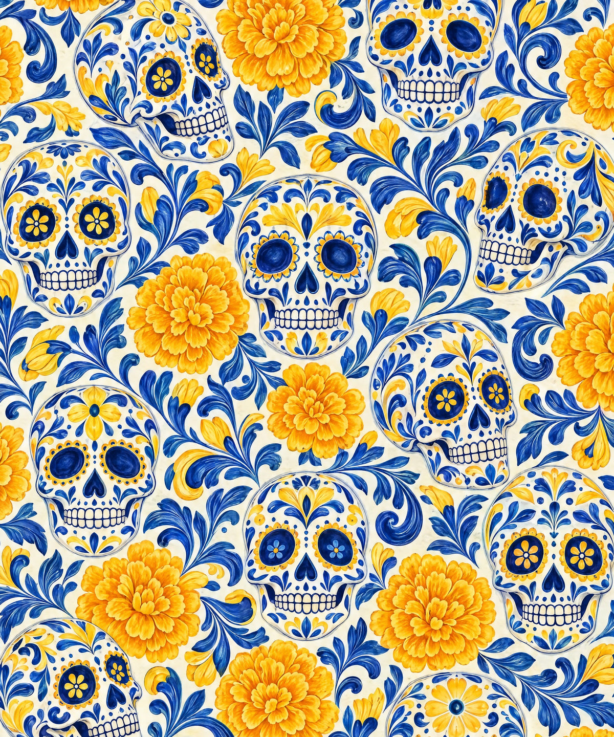 Talavera Calaveras blanket, full design