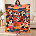 Family Gathering blanket, held open