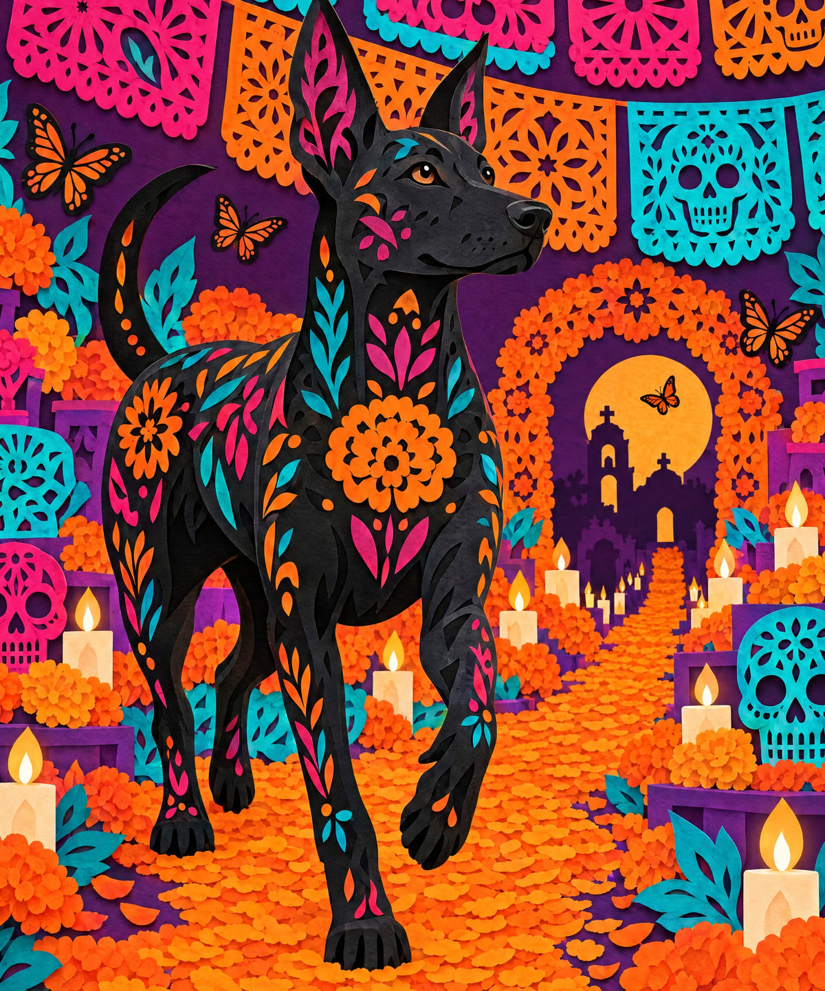 Paper Flower Xolo blanket, full design