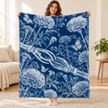 Blueprint Marigolds blanket, held open