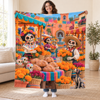 Market Day blanket, held open