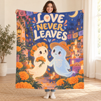 Love Never Leaves blanket, held open