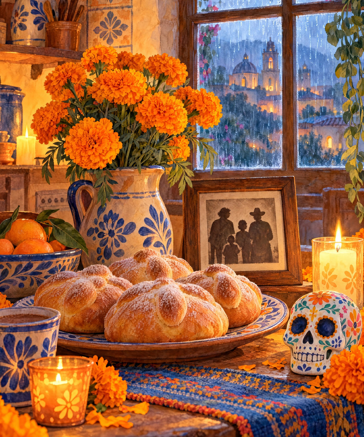 Pan de Muerto by the Window blanket, full design