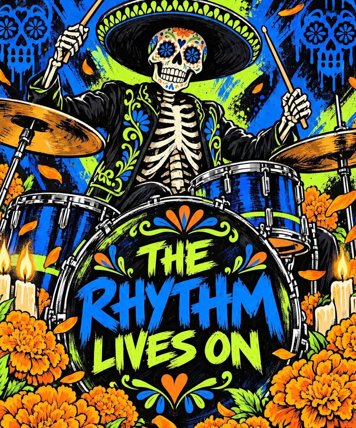 The Rhythm Lives On blanket, full design