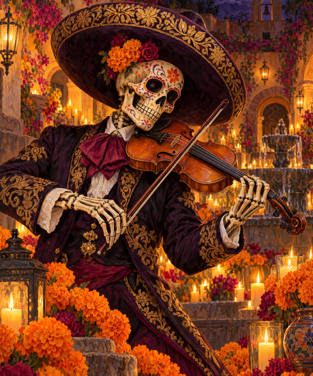 Candlelit Violin blanket, full design