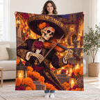 Candlelit Violin blanket, held open