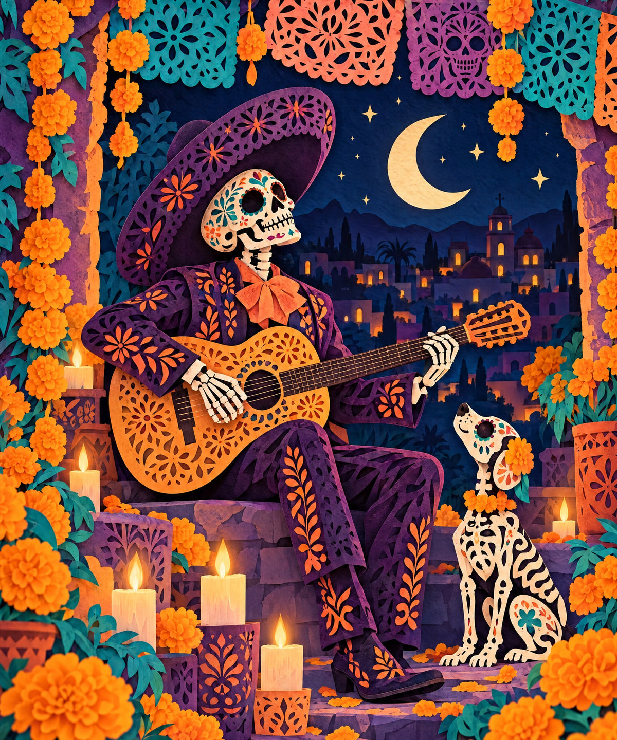 Moonlight Guitar blanket, full design