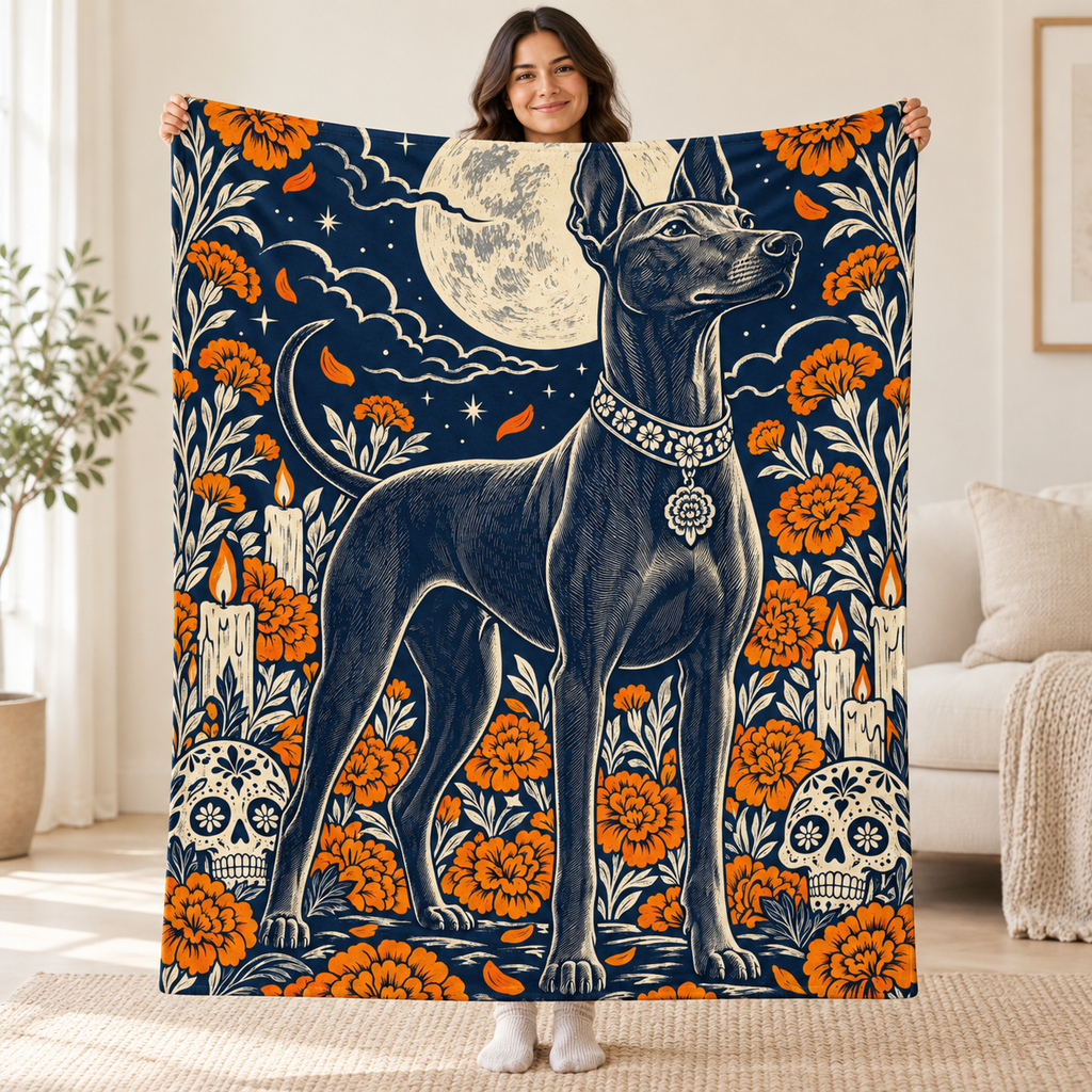 Moonlit Xolo blanket, held open