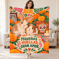 Pequeñas Huellas, Gran Amor blanket, held open