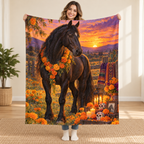 Marigold Horse blanket, held open