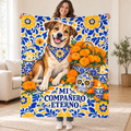 Mi Compañero Eterno blanket, held open