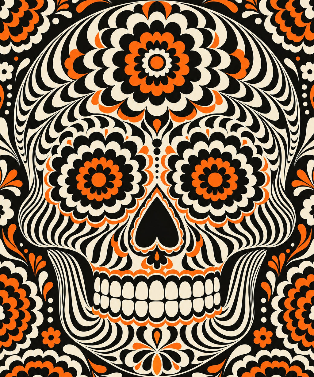 Op-Art Calavera blanket, full design