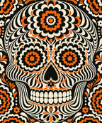 Op-Art Calavera blanket, full design