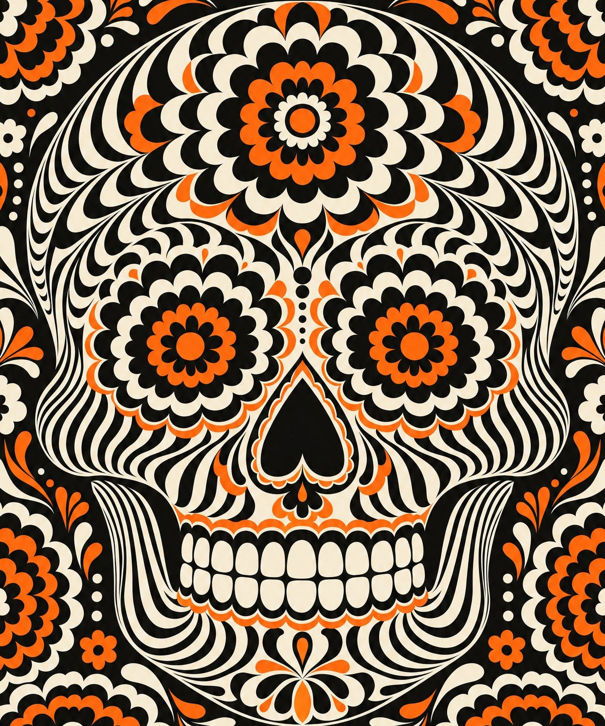 Op-Art Calavera blanket, full design