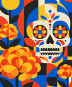 Bauhaus Calavera blanket, full design