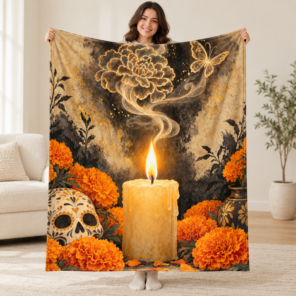 Candle Smoke blanket, held open