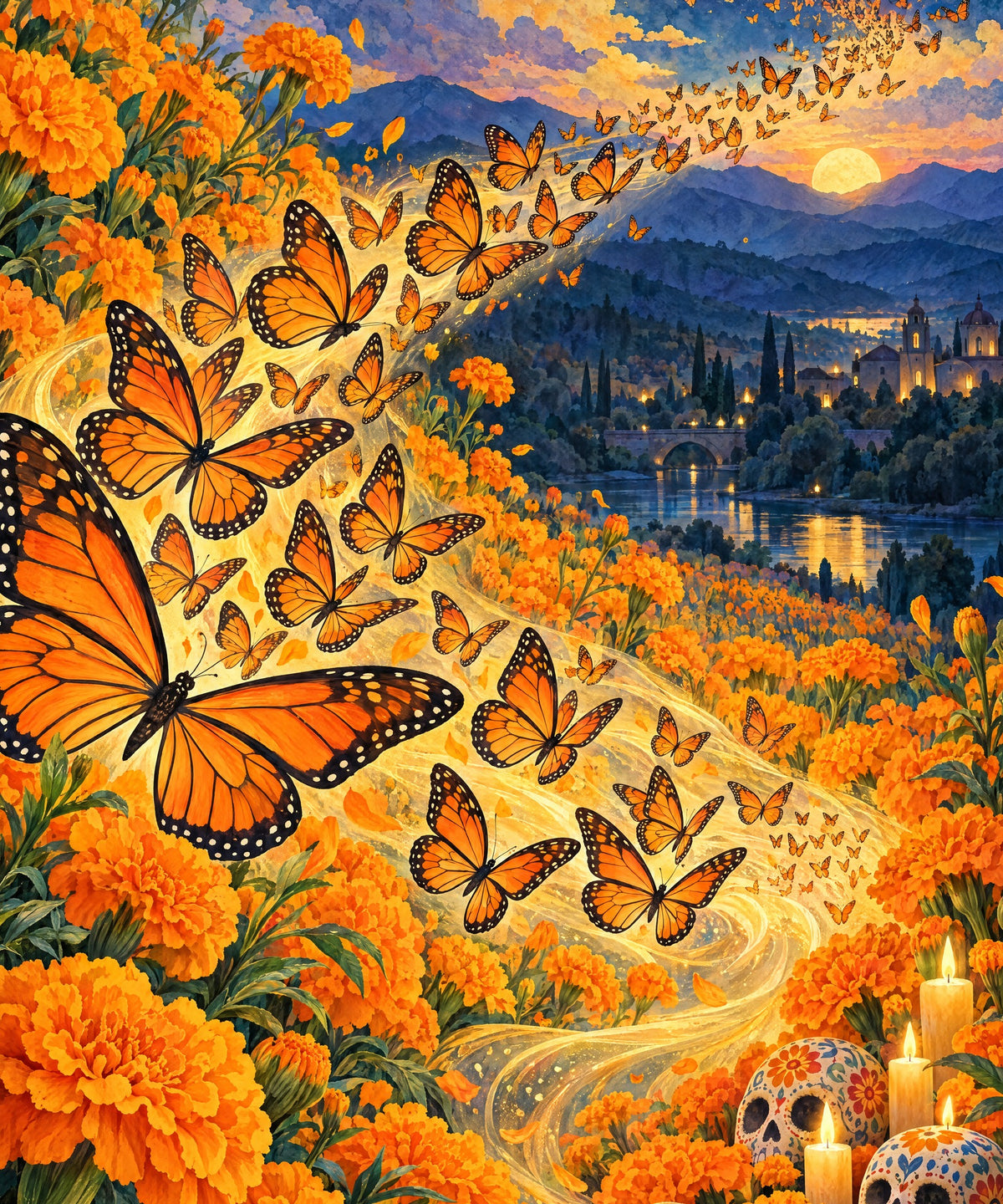 Monarch Flight blanket, full design