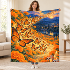 Monarch Flight blanket, held open